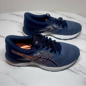 Asics Gel Flex 5 Women's Athletic Shoes - Navy and Orange/Coral
